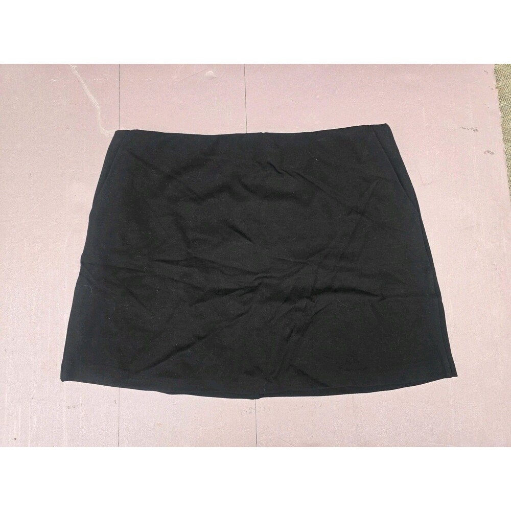 OGL Ponte Mid Rise Pull-on Skort Black L NWT Pockets - Picture 2 of 5